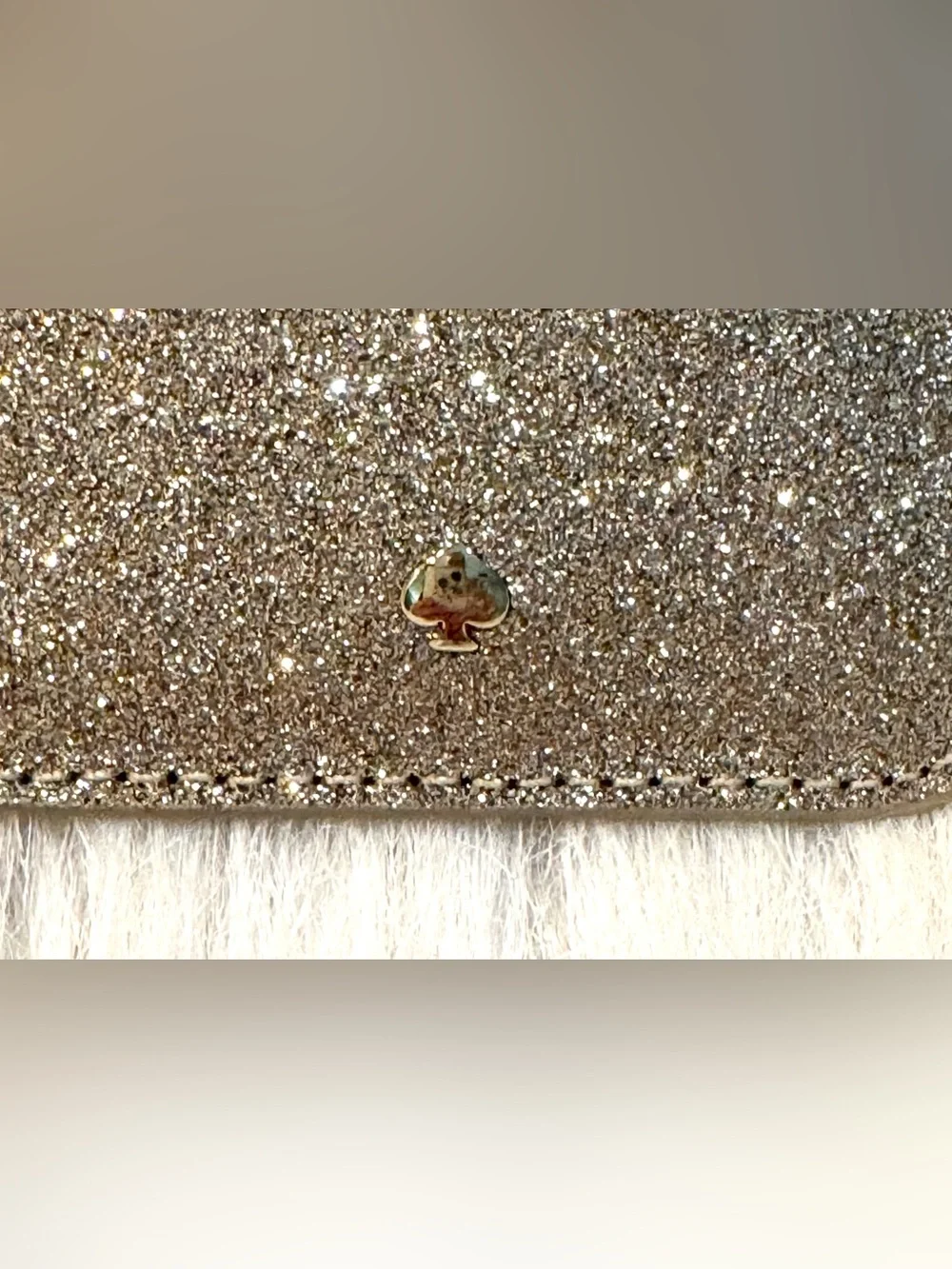 Kate Spade New York Glitter Triple Sticker Smartphone Pocket Gold NWOT RARE
